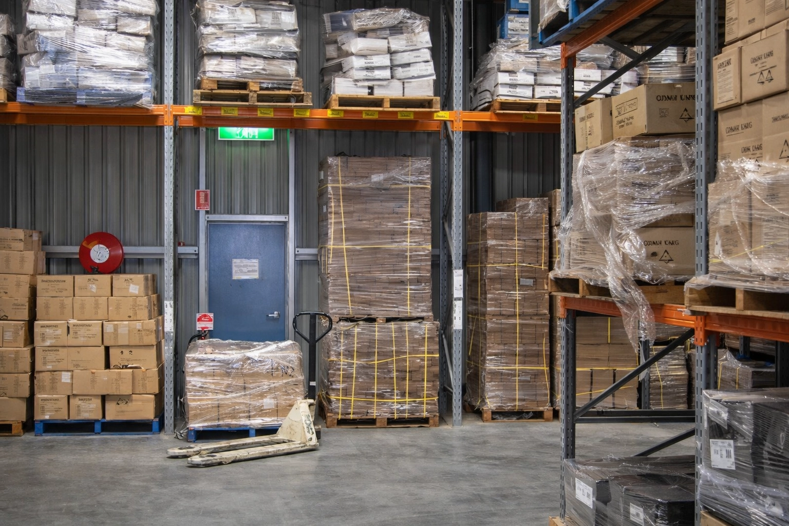 Warehouse with sustained safety features from an ongoing compliance program.